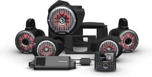 Rockford Fosgate RZR14-STG6 Audio Kit: PMX-3 Receiver, 1500-Watt Amp, M2 Series Color Optix Multicolor LED Lighted Front Speaker, Subwoofer & Rear Horn Speaker Kit for Select RZR Models (2014-2021) in Saudi Arabia