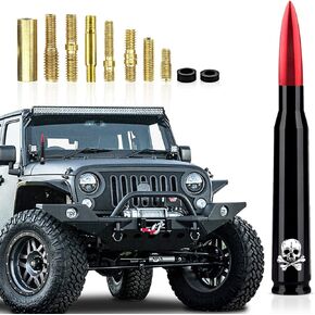 Ajxn 1 PC Car Truck Bullet Antenna, Auto Antenna Mast, Suitable for GM Chevy Silverado 1500 2500 3500 HD Avalanche GMC Sierra 1500 2500 3500 Denali Heavy Duty Pickup Trucks Accessories (Splice Black) in Saudi Arabia