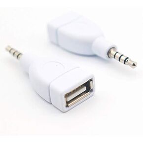 VizGiz 2 Pack 3.5 to USB Adapter 3.5mm Male Jack to USB 2.0 Female Plug Converter AUX Audio Auto Car Accessories for Input MP3 from Flash U-Disk (Auxiliary Car Port Use Only) in Saudi Arabia
