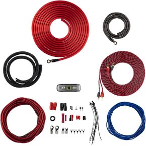 DS18 AK4 Complete 4 Gauge CCA Amplifier Installation Wiring Kit - Ampkit Helps Make Connections, Brings Power to Your Radio, Subwoofers, Speakers with Super Flex Wire - 1200W for 1 Amplifier in Saudi Arabia