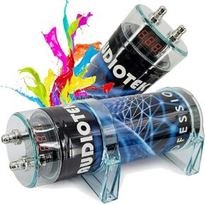 Audiotek at-3.5 Farad Capacitor Car Audio 3500 Watts Power 12Volts Car Digital Power with Digital Red 3 Digit Voltage Display and Chrome Plated Battery Post in Kuwait