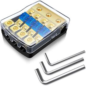 3 Way Mini ANL Fuse Holder, Copper 0/2/4 Gauge to 4/6/8 Gauge 60 Amp Fuse Distribution Block for Car Truck Boat Audio Stereo Amplifier in Saudi Arabia