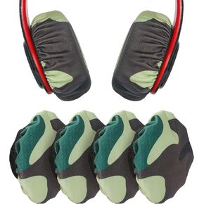 PChero Headphone Ear Covers, Stretch Fabric Earpad Cushion Protectors | 2 Pairs, Fit 3.5" - 4.3" Ear Pads, Black, Machine Washable, Stay Cool & Dry During Gym, Workouts, Gaming, Training in Saudi Arabia