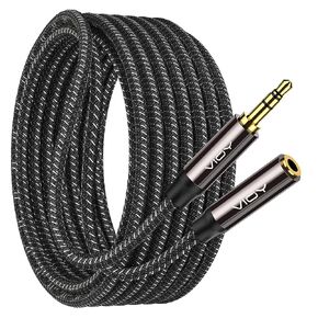 VIOY Headphone Extension Cable 20 FT, 3.5mm Male to Female Braided Aux Cord | Long extension cord, Hi-Fi lossless audio,Aluminum shell; extends 3.5mm TRS jack for headphone, phone, speaker and car stereo in Saudi Arabia