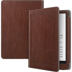 حافظة Fintie Folio لجهاز Kindle Paperwhite بحجم 6.8 بوصة (الجيل الحادي عشر - 2021) وإصدار Kindle Paperwhite Signature - غطاء مقاوم للصدمات من الجلد النباتي على شكل كتاب مع خاصية النوم/الاستيقاظ التلقائي، بني عتيق in Kuwait
