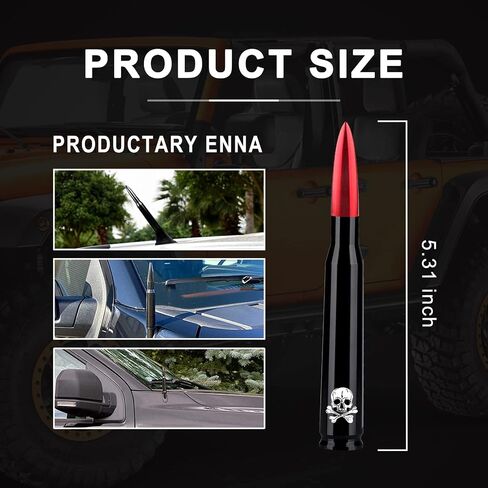 Ajxn 1 PC Car Truck Bullet Antenna, Auto Antenna Mast, Suitable for GM Chevy Silverado 1500 2500 3500 HD Avalanche GMC Sierra 1500 2500 3500 Denali Heavy Duty Pickup Trucks Accessories (Splice Black) in Kuwait