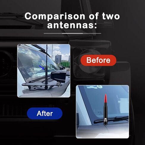 Ajxn 1 PC Car Truck Bullet Antenna, Auto Antenna Mast, Suitable for GM Chevy Silverado 1500 2500 3500 HD Avalanche GMC Sierra 1500 2500 3500 Denali Heavy Duty Pickup Trucks Accessories (Splice Black) in Kuwait