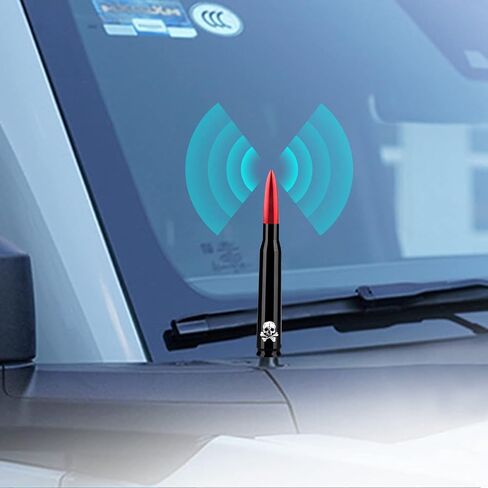 Ajxn 1 PC Car Truck Bullet Antenna, Auto Antenna Mast, Suitable for GM Chevy Silverado 1500 2500 3500 HD Avalanche GMC Sierra 1500 2500 3500 Denali Heavy Duty Pickup Trucks Accessories (Splice Black) in Kuwait