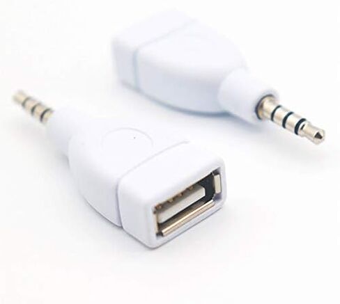 فيزدز محول 3.5 الى USB 3.5 ملم من مقبس ذكر الى USB 2.0 انثى محول قابس ايه يو اكس، ملحقات سيارة لادخال MP3 من فلاش يو ديسك (منفذ سيارة مساعد يستخدم فقط) in Saudi Arabia