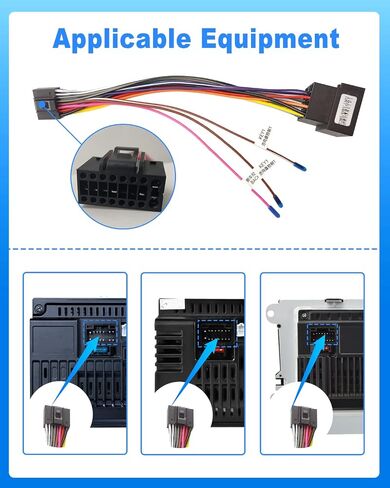Hikity 16 Pin Wire Harness ISO Adapter Cable for Android Car Stereo ISO Standard Socket with Steering Wheel Control Lines and Reverse Control Line Wiring Harness in Saudi Arabia