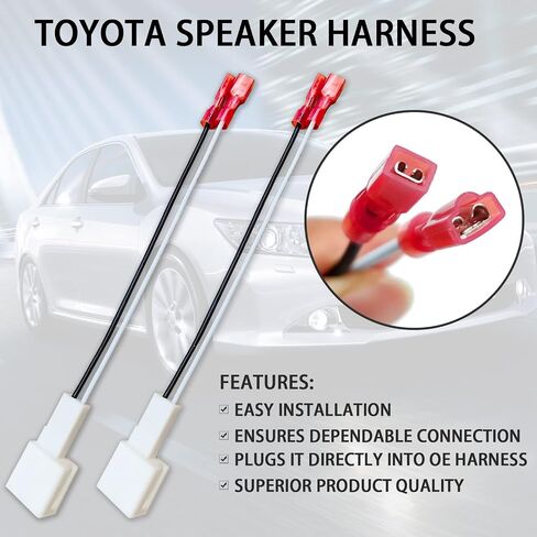 2pcs 72-8104 Speaker Adapter Wire Harness, Car Front and Rear Door Speaker Wire Harness Adapter Plug Replacement for Toyota Tacoma Tundra Scion Pontiac Corolla Camry 4 Runner in Saudi Arabia