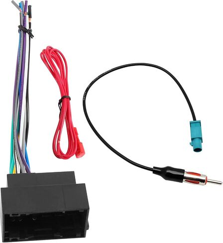 RED WOLF Car Stereo Wiring Harness Antenna Adapter Plug Compatible with Dodge Ram 2013-2020, Jeep 2014-2020, Chrysler 2015-2020 Aftermarket Stereo Nav Cable Connector No Factory Premium Amp in Saudi Arabia
