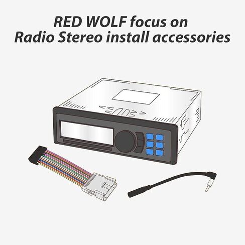 RED WOLF Car Stereo Wiring Harness Antenna Adapter Plug Compatible with Dodge Ram 2013-2020, Jeep 2014-2020, Chrysler 2015-2020 Aftermarket Stereo Nav Cable Connector No Factory Premium Amp in Saudi Arabia
