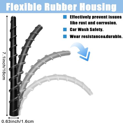 7 inch Spiral Antenna, Flexible Rubber Antenna Replacement, Waterproof PVC Rubber, Designed for Optimized FM/AM Reception in Saudi Arabia