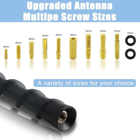 7 inch Spiral Antenna, Flexible Rubber Antenna Replacement, Waterproof PVC Rubber, Designed for Optimized FM/AM Reception in Saudi Arabia