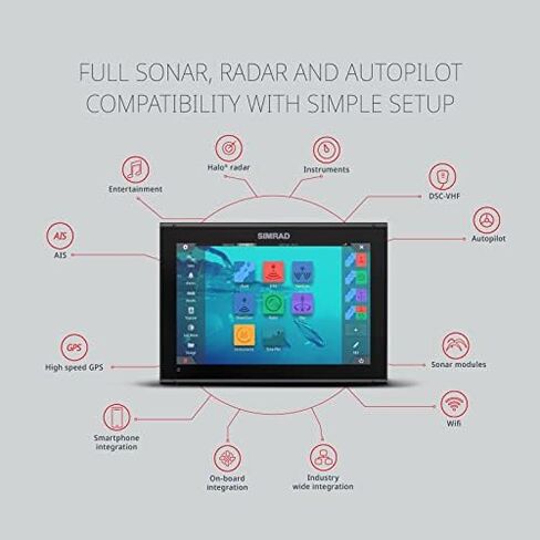 Simrad GO Chartplotter وFish Finder، مع خيارات محول الطاقة والرادار، وبطاقة مخطط اكتشاف C-MAP المحملة مسبقًا in Kuwait