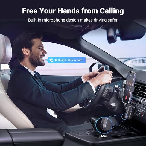 UGREEN 5.3 Aux Bluetooth Adapter for Car, [Greater Connection] 3.5mm Bluetooth Adapter Wireless Audio Receiver for Car Stereo/Home Stereo/Wired Headphones/Speaker, 15H Battery Life in Kuwait