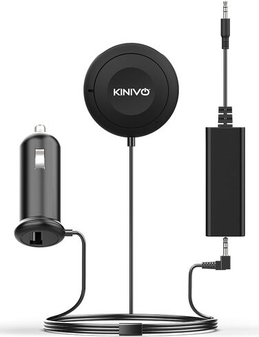 Kinivo BTC450 Bluetooth Car Kit (Hands-Free, AUX Bluetooth Adapter for Cars with Ground Loop Noise Isolator, 3.5mm Aux Input, Apt-X, Multipoint) in Kuwait