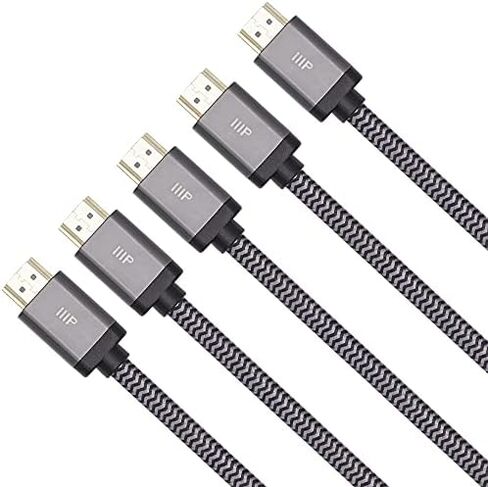 Monoprice 8K HDMI 2.1 Cables Bundle - 8K@60Hz, 48Gbps, CL2 in-Wall Rated, 30AWG, Dynamic HDR and Dolby Vision, Supports eARC in Saudi Arabia