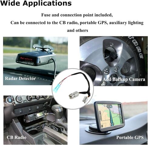 RED WOLF 12 Volt Power Adapter Wiring Harness Switch Connector Plug w/Fuse for Chrysler Dodge Ram 2001-2022 Power Outlet to Add Backup Camera CB Radio Radar Detectors Portable GPS in Saudi Arabia