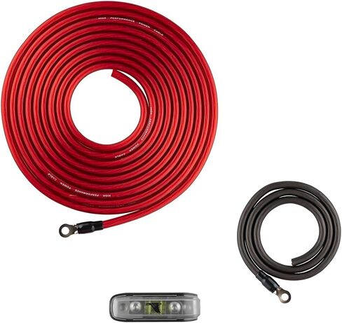 DS18 AK4 Complete 4 Gauge CCA Amplifier Installation Wiring Kit - Ampkit Helps Make Connections, Brings Power to Your Radio, Subwoofers, Speakers with Super Flex Wire - 1200W for 1 Amplifier in Saudi Arabia