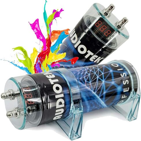 أوديوتيك في 3.5 مكثف فاراد للصوت للسيارة 3500 واط طاقة رقمية للسيارة 12 فولت مع شاشة عرض رقمية 3 أرقام وشاشة عرض جهد مطلي بالكروم in Kuwait