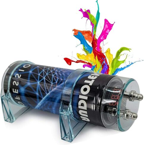 أوديوتيك في 3.5 مكثف فاراد للصوت للسيارة 3500 واط طاقة رقمية للسيارة 12 فولت مع شاشة عرض رقمية 3 أرقام وشاشة عرض جهد مطلي بالكروم in Kuwait