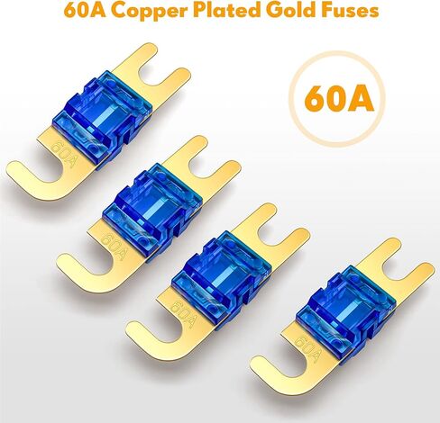 3 Way Mini ANL Fuse Holder, Copper 0/2/4 Gauge to 4/6/8 Gauge 60 Amp Fuse Distribution Block for Car Truck Boat Audio Stereo Amplifier in Kuwait