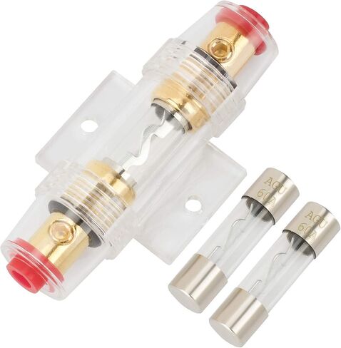 OIIKI 4-8 Gauge AWG in-line AGU Fuse Holder with 2 PCS 60A AGU Type Fuse for Car Audio, Alarm Amplifier, Truck Audio, Compressors in Saudi Arabia