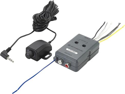Scosche LOC90 Line Output Converter Adjustable Amplifier Add On Module for Car Stereo, 2-Channel Signal Sensing Speaker Wire to RCA Adapter with Remote Control Knob, Grey in Kuwait