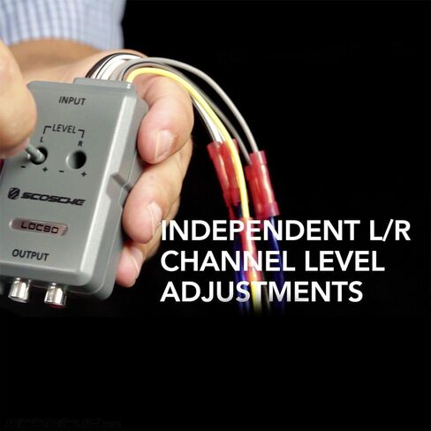 Scosche LOC90 Line Output Converter Adjustable Amplifier Add On Module for Car Stereo, 2-Channel Signal Sensing Speaker Wire to RCA Adapter with Remote Control Knob, Grey in Kuwait