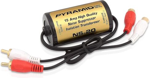 Pyramid 200W 15A RCA Noise Suppressor - Designed for Audio Signals & to Eliminate Noise, Isolation Transformer, Used w/ Amplifier or EQ, Install w/ RCA Jacks & Unique Noise Detection Circuit NS20 in Kuwait