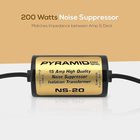 Pyramid 200W 15A RCA Noise Suppressor - Designed for Audio Signals & to Eliminate Noise, Isolation Transformer, Used w/ Amplifier or EQ, Install w/ RCA Jacks & Unique Noise Detection Circuit NS20 in Kuwait