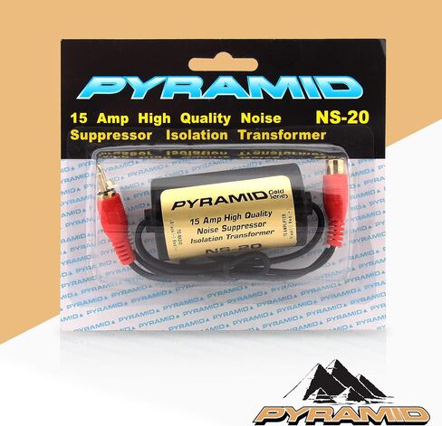 Pyramid 200W 15A RCA Noise Suppressor - Designed for Audio Signals & to Eliminate Noise, Isolation Transformer, Used w/ Amplifier or EQ, Install w/ RCA Jacks & Unique Noise Detection Circuit NS20 in Kuwait