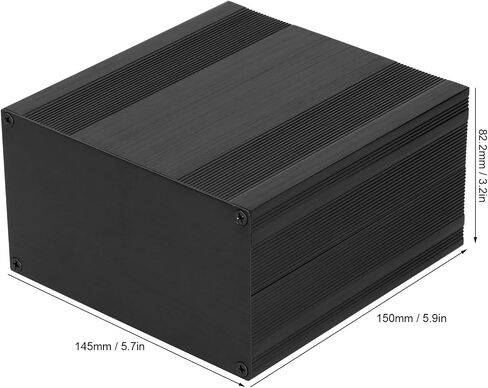 Aluminum Alloy Project Enclosure HIFI Tube Power Amplifier Shell Brushed Black 82.2x145x150mm Aluminum Alloy Shell Circuit Board Enclosure Instrument Box Case DIY Casing in Saudi Arabia