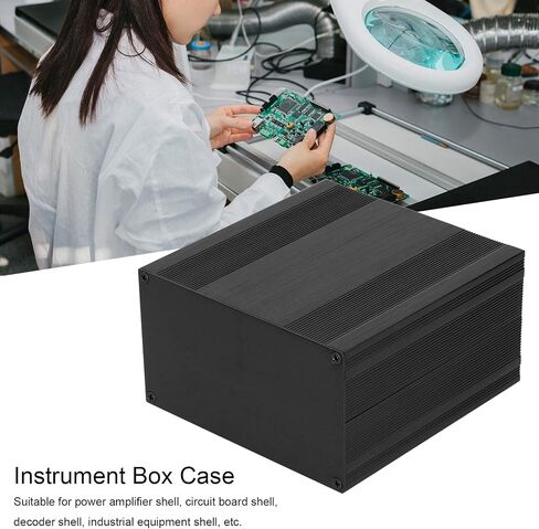 Aluminum Alloy Project Enclosure HIFI Tube Power Amplifier Shell Brushed Black 82.2x145x150mm Aluminum Alloy Shell Circuit Board Enclosure Instrument Box Case DIY Casing in Saudi Arabia