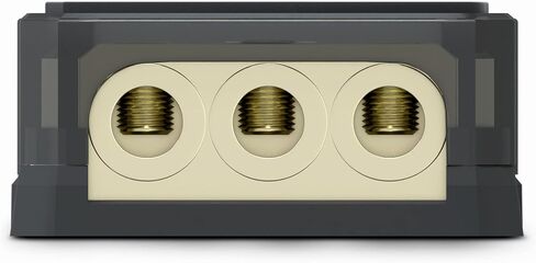 DS18 DB1024 Distribution Block (12 pack) - 1 x 0GA In/ 2 x 4GA Out, Nickle Plated Internal Materials, High-Strength Heat Resistant Plastic Housing, Oversized Screws for Secure Connections (1 In 2 Out) in Kuwait