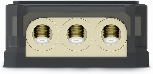 DS18 DB1024 Distribution Block (12 pack) - 1 x 0GA In/ 2 x 4GA Out, Nickle Plated Internal Materials, High-Strength Heat Resistant Plastic Housing, Oversized Screws for Secure Connections (1 In 2 Out) in Kuwait