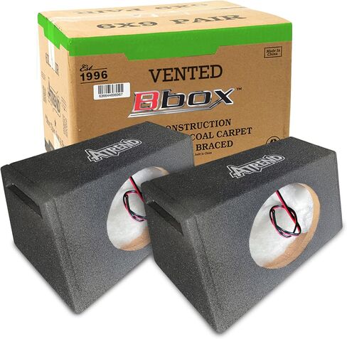 Atrend Bbox Vented 6" x 9" Pro Audio Tuned Speaker Subwoofer Enclosures - Designed, Engineered in USA - Improve Audio Quality, Sound & Bass - Nickle Finish Terminals in Saudi Arabia