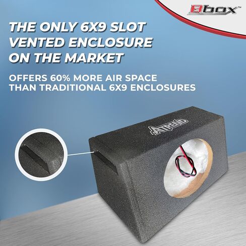 Atrend Bbox Vented 6" x 9" Pro Audio Tuned Speaker Subwoofer Enclosures - Designed, Engineered in USA - Improve Audio Quality, Sound & Bass - Nickle Finish Terminals in Saudi Arabia