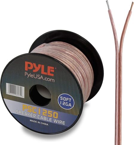 Pyle 50ft 12 Gauge Speaker Wire - Copper Cable in Spool for Connecting Audio Stereo to Amplifier, Surround Sound System, TV Home Theater and Car Stereo - PSC1250 in Saudi Arabia