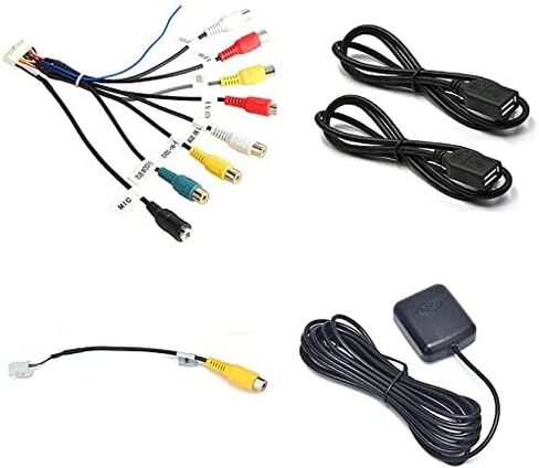 Android Car Radio Stereo 4PIN USB 6PIN USB (2 USBs Total) Harness Adapter Connector Plug Set for Aftermarket Android Radio GPS Head Unit with 16pin Power Socket in Kuwait
