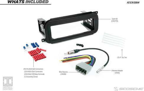 Scosche ICCR3BN Single DIN Radio Install Dash Kit Compatible with Select 2002-07 Chrysler, Dodge & Jeep Vehicles - Complete Basic Car Stereo Installation Kit - See Vehicle Fit Guide in Images in Kuwait