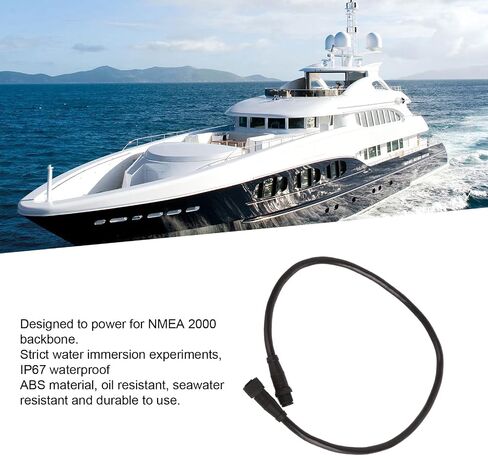 Qiilu for NMEA 2000 Backbone Cable, 0.5m 5 Pin IP67 Waterproof Drop Cable Marine GPS Accessories for Lowrance Networks in Saudi Arabia