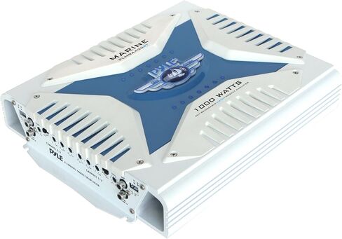 Pyle 2.1 Bluetooth Marine Amplifier Receiver - Waterproof 4 Channel Wireless Bridgeable Audio Amp for Stereo Speaker with 1000 Watt Power Dual MOSFET Supply, GAIN Level and LED Indicator -PLMRA430BT in Kuwait