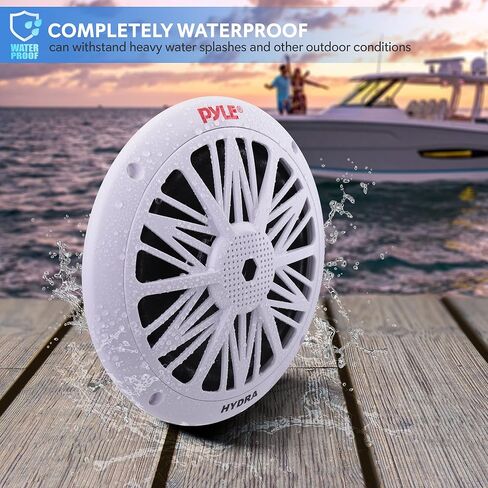 Pyle 2.1 Bluetooth Marine Amplifier Receiver - Waterproof 4 Channel Wireless Bridgeable Audio Amp for Stereo Speaker with 1000 Watt Power Dual MOSFET Supply, GAIN Level and LED Indicator -PLMRA430BT in Kuwait