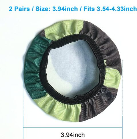 PChero Headphone Ear Covers, Stretch Fabric Earpad Cushion Protectors | 2 Pairs, Fit 3.5" - 4.3" Ear Pads, Black, Machine Washable, Stay Cool & Dry During Gym, Workouts, Gaming, Training in Kuwait