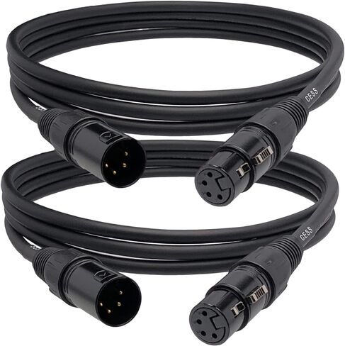 CNCESS 4-Pin XLR ذكر إلى أنثى كابل تمديد متوازن، 3 أقدام، 1 كابل in Kuwait