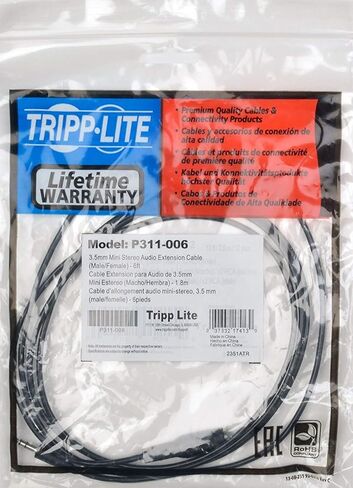 TRIPP LITE Female Mini Stereo Audio Extension Cable 6-feet اسود in Saudi Arabia