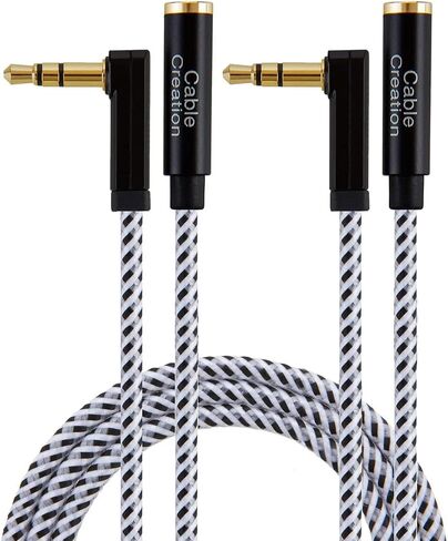 CableCreation Headphone Extension Cable 15FT【2Pack】, 3.5mm Male to Female Stereo Headphone Extension Cable for Phones, Headphones, Speakers, Tablets, PCs, MP3 Players and More, 4.5M in Saudi Arabia
